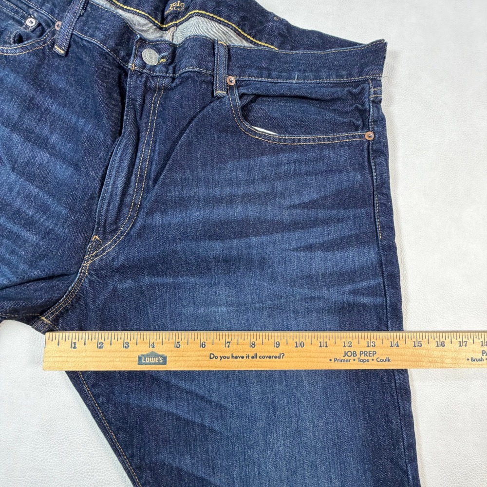 Polo Ralph Lauren Mens 40x30 Hampton Relaxed Straight Jeans Dark Indigo Denim - Picture 6 of 10